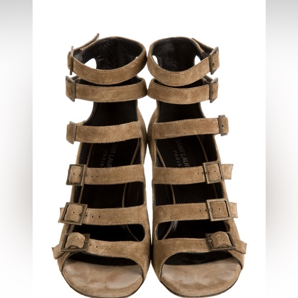 SAINT LAURENT Suede Gladiator Sandals Size 6 - Picture 3 of 10